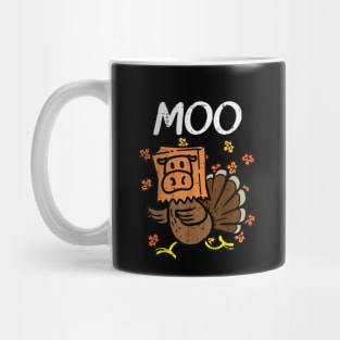 Thanksgiving Turkey Moo Cow Head Funny Fall Men Women Mug